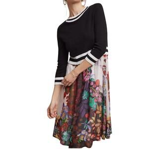 Anthropologie Osceola Dress by Maeve Sweater Bodice Midi Length Size XS Coastal